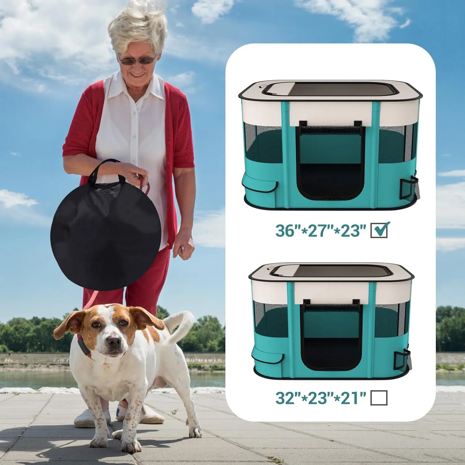 NOCOEX Foldable Playpen for Dogs & Cats, Portable Dog Crates Pet Kennel Tent Fence, Puppy playpen Indoor, Outdoor Travel Use Camping with Carrying Case for Small Medium Dogs,Cats,Animals,Rabbits
