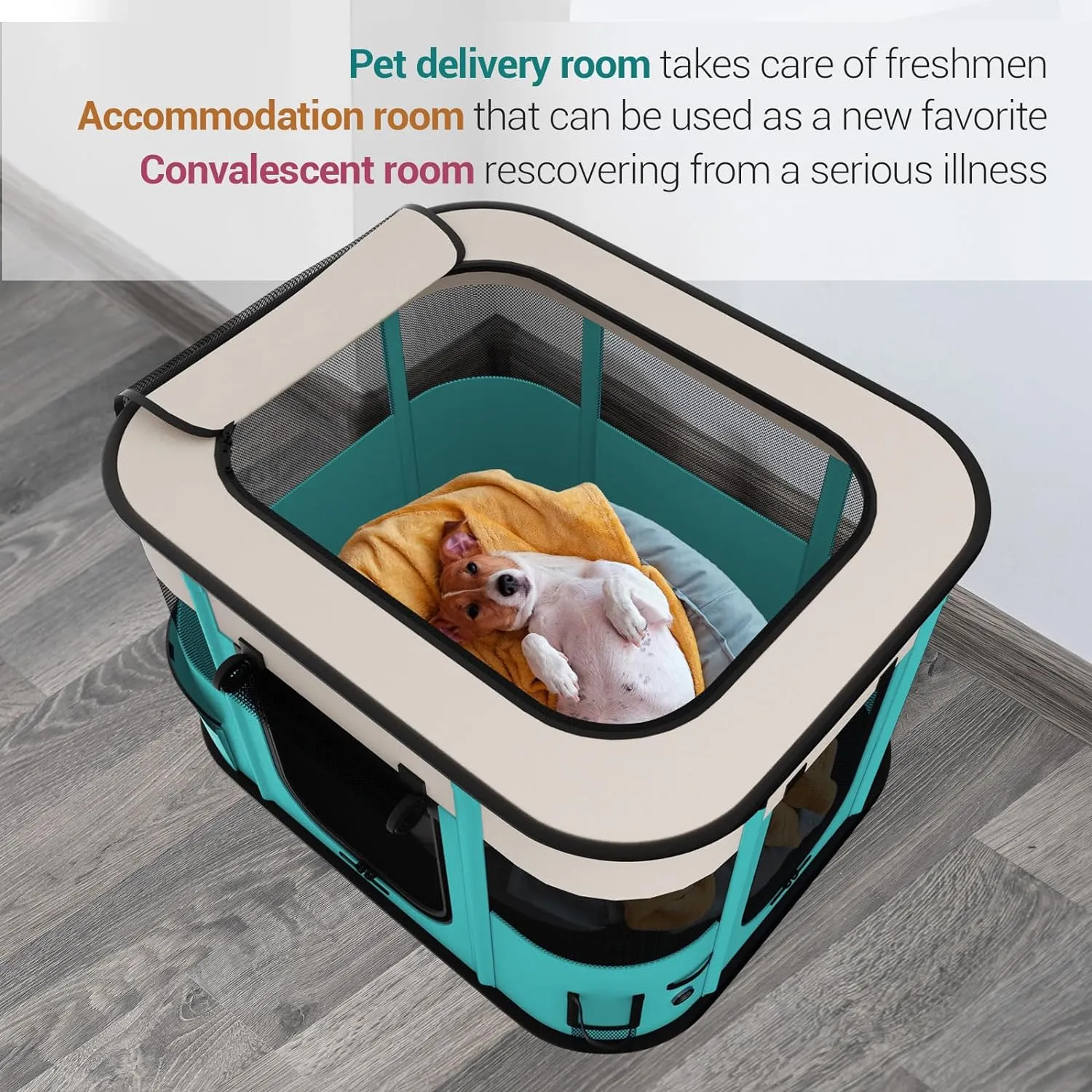 NOCOEX Foldable Playpen for Dogs & Cats, Portable Dog Crates Pet Kennel Tent Fence, Puppy playpen Indoor, Outdoor Travel Use Camping with Carrying Case for Small Medium Dogs,Cats,Animals,Rabbits