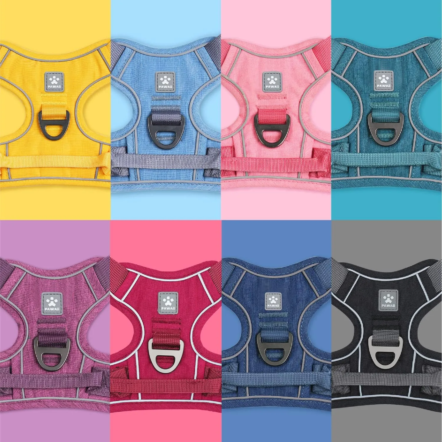 Pawaii Dog Harness for Medium Dogs No Pull, No Pull Dog Harness with Pet ID Tag, No Choke Front Clip Harness Dog, Adjustable Soft Padded Pet Vest with Easy Control Handle