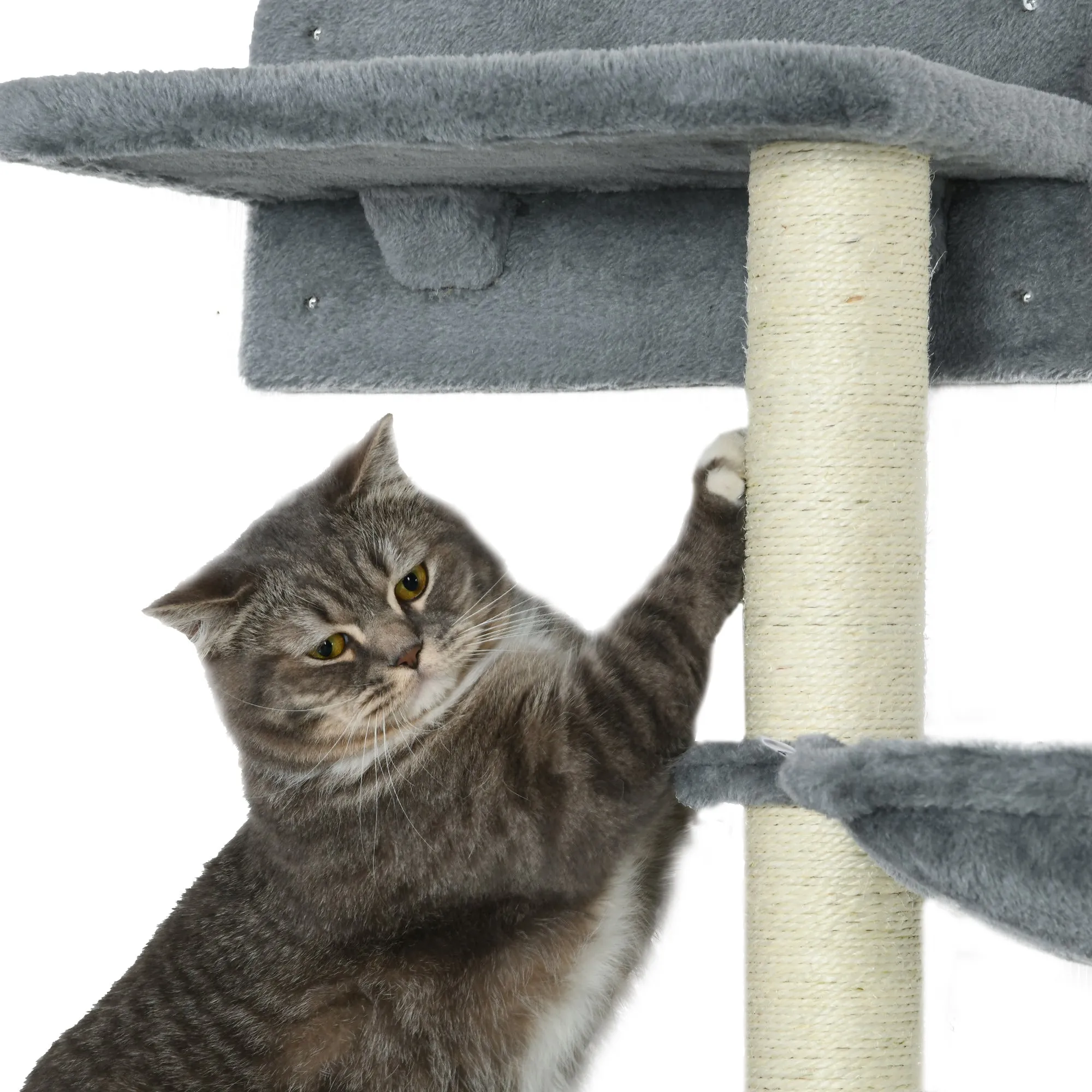 PawHut 4 Piece Cat Shelf, Cat Wall Furniture w/ Hammock, Steps, Platforms