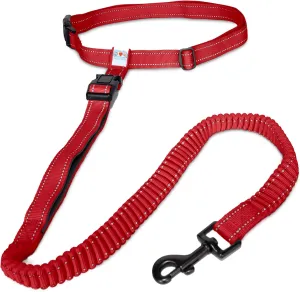 Pawtitas Red Hands Free Dog Leash for Large Dogs, Running Leash with Bungee, Reflective for Night Walking