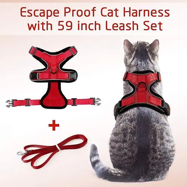Pet collars harnesses cat harness and leash set for walking small dog harness with reflective strips nylon mesh