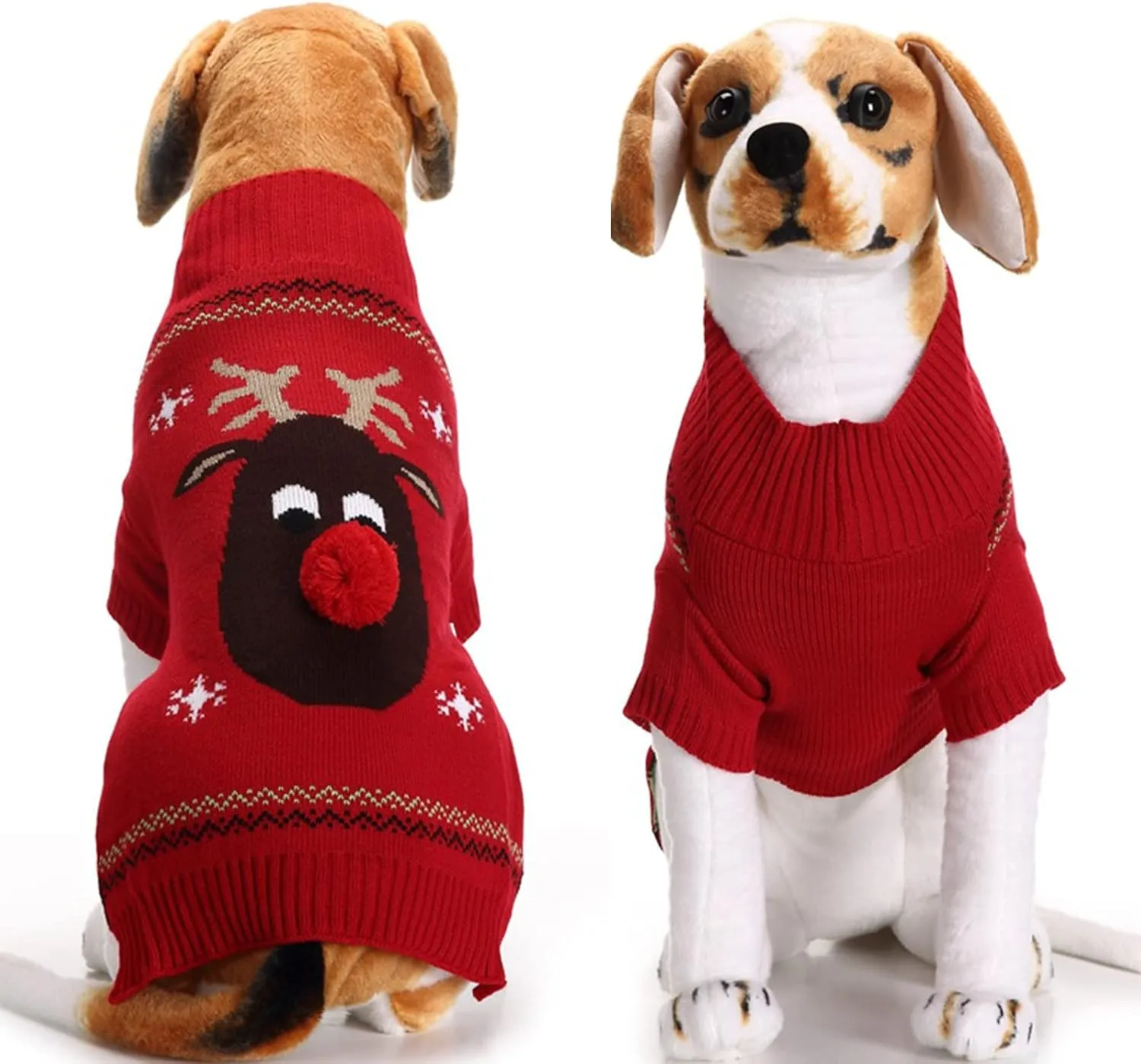 PETCARE Dog Ugly Christmas Sweater Red Funny Cute Cartoon Reindeer Cat Sweaters Jumper Holiday Dog Clothes Puppy Sweaters for Small Medium Large Dogs Fall Winter Outfits Xmas Dog Costume,XX-Large