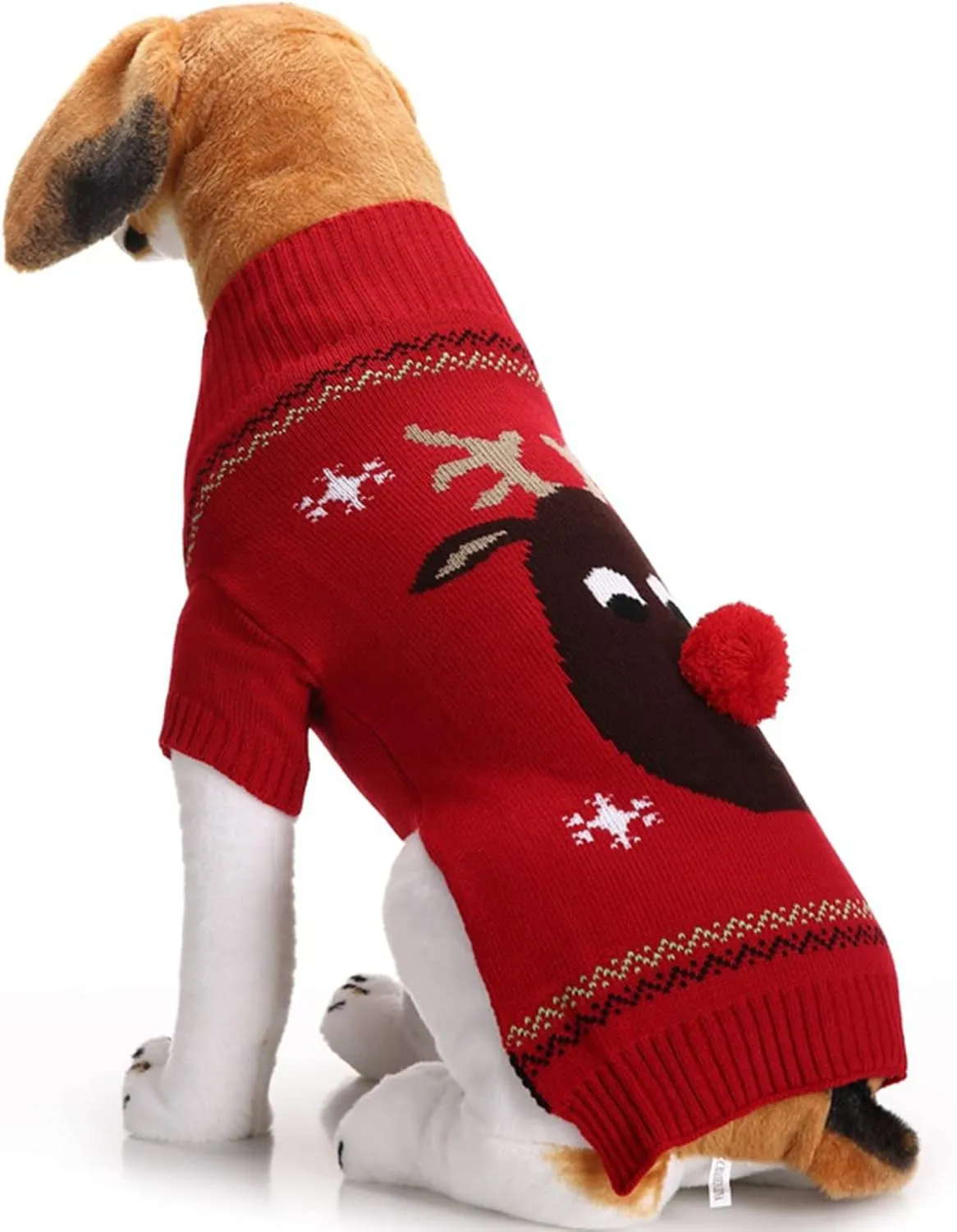 PETCARE Dog Ugly Christmas Sweater Red Funny Cute Cartoon Reindeer Cat Sweaters Jumper Holiday Dog Clothes Puppy Sweaters for Small Medium Large Dogs Fall Winter Outfits Xmas Dog Costume,XX-Large