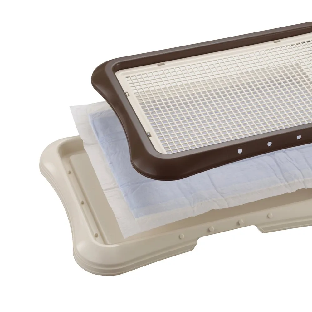 Richell Paw Trax Mesh Training Tray for puppies and mature dogs (Brown)
