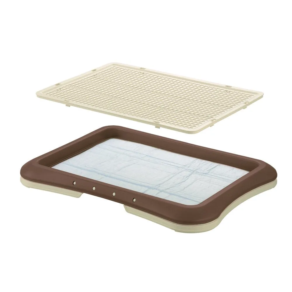 Richell Paw Trax Mesh Training Tray for puppies and mature dogs (Brown)