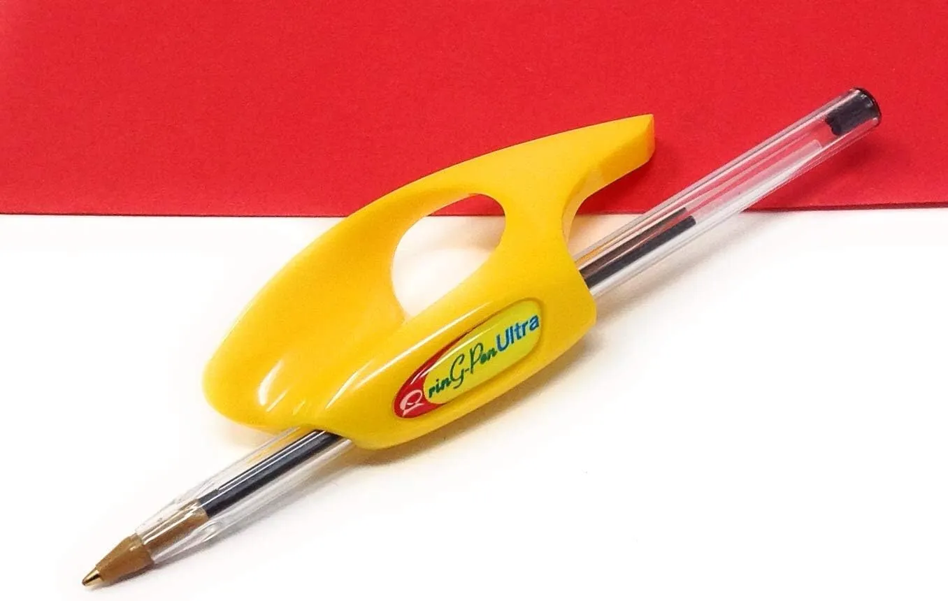 RinG-Pen Ultra--Grip Support For Writing and Art Tools (Small, Yellow) by RinG-Pen Ultra