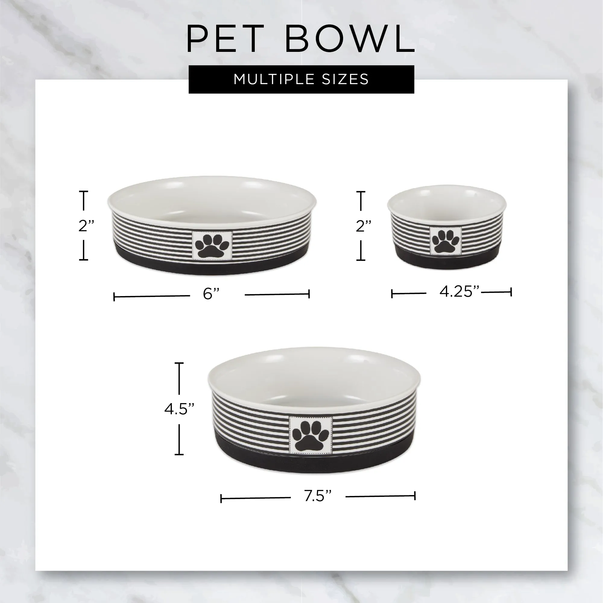 Rose Dog Show Pet Bowl Set/2, Large 3.75 C. Capacity