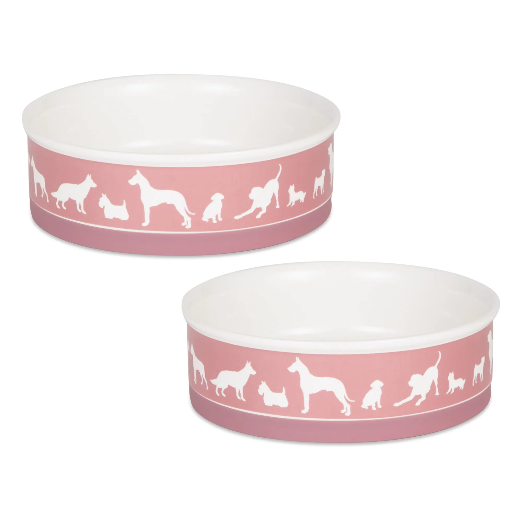 Rose Dog Show Pet Bowl Set/2, Large 3.75 C. Capacity
