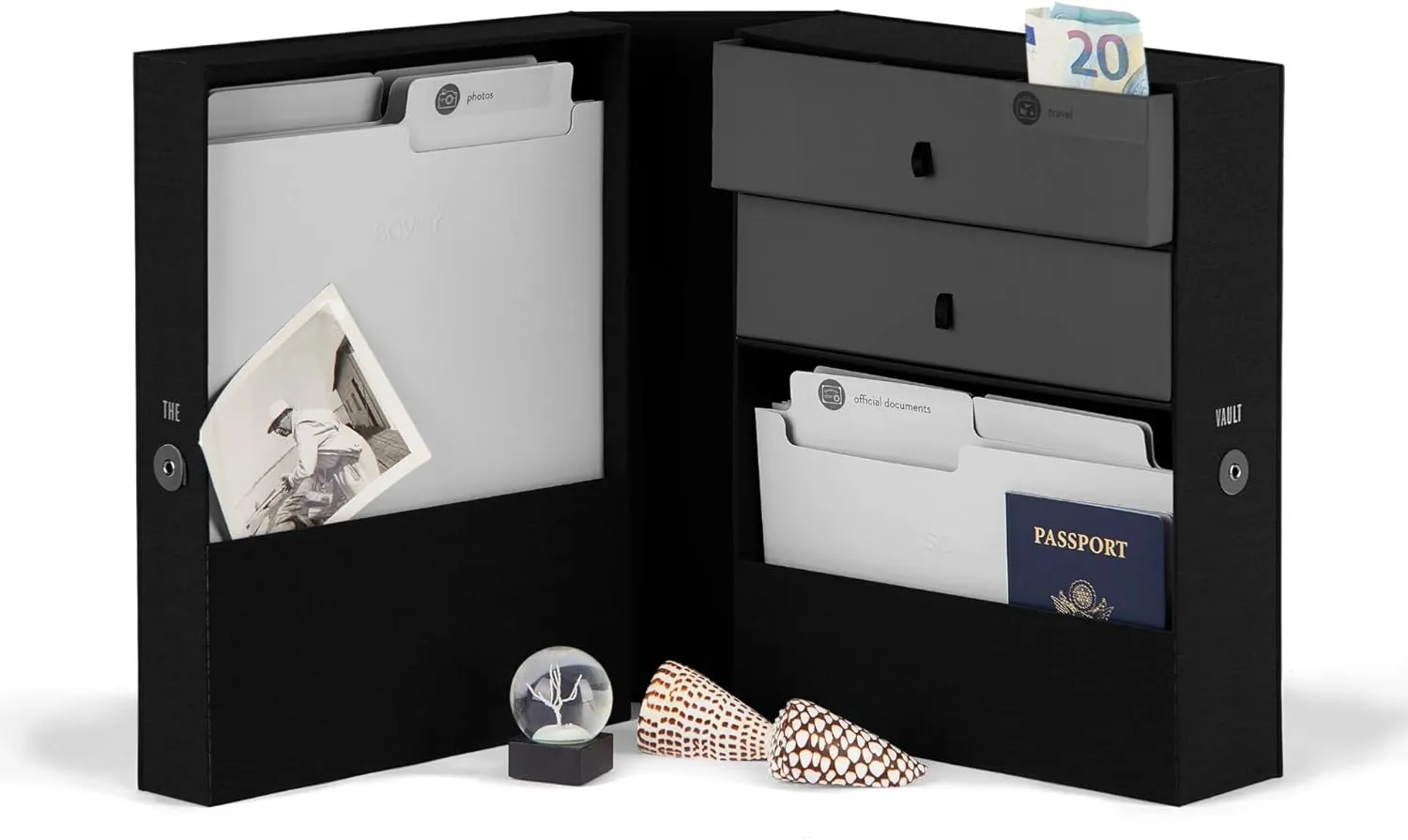 Savor | All-in-One Desk Organizer | Midnight Black  Keep Desk, Office, and Home Organized All-In-One Storage System for Important Files, Documents, Stationery, and Office Supplies