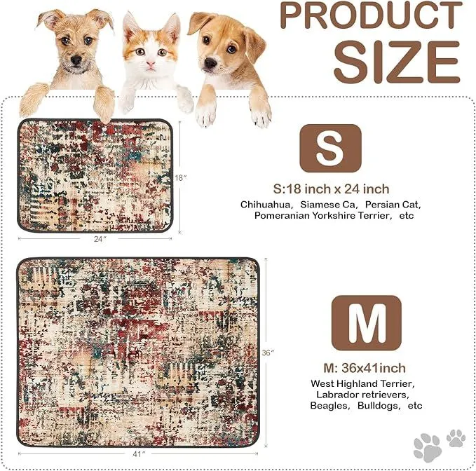 Super Absorbent Leakproof Reusable and Washable Training Pee Pads for Dogs - 2 Pack, 2 Sizes