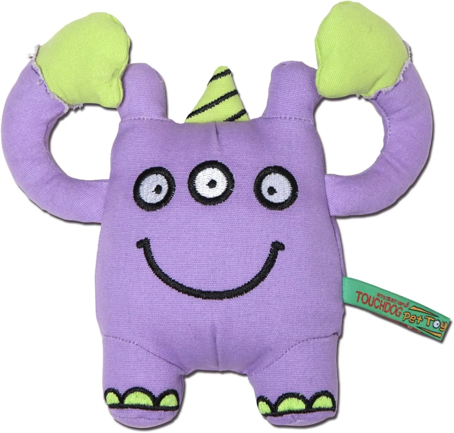 Touchdog Cartoon Three-eyed Monster Plush Dog Toy, One Size, Purple