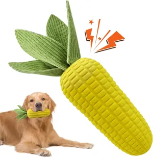 Tough Dog Toys for Aggressive Chewers, Indestructible Chew Toy for Small Medium Large Breed, Interactive Squeaky Corn Dog Toy to Keep Them Busy