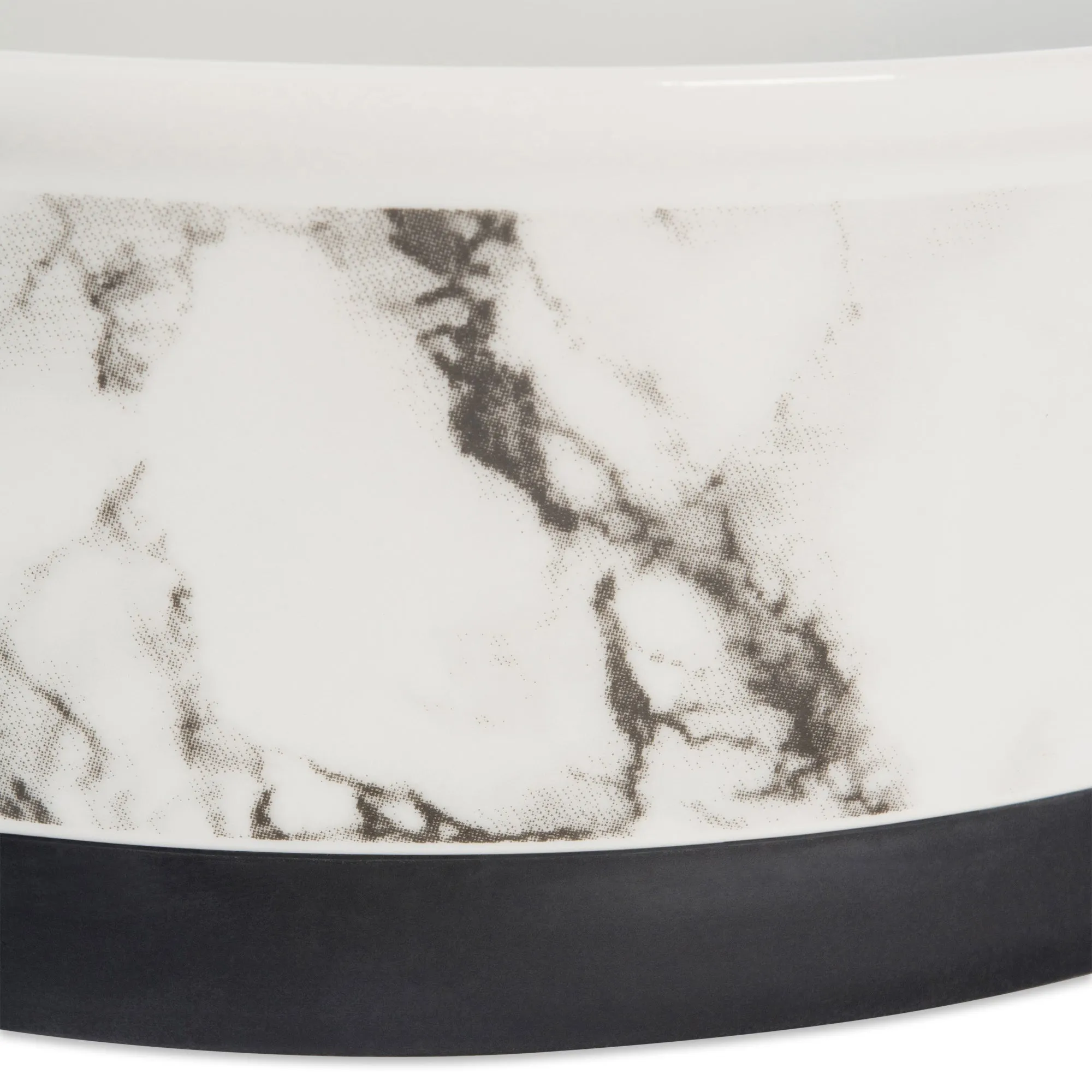 White Marble Pet Bowl Set of 2, Medium - 1.5 C. Capacity