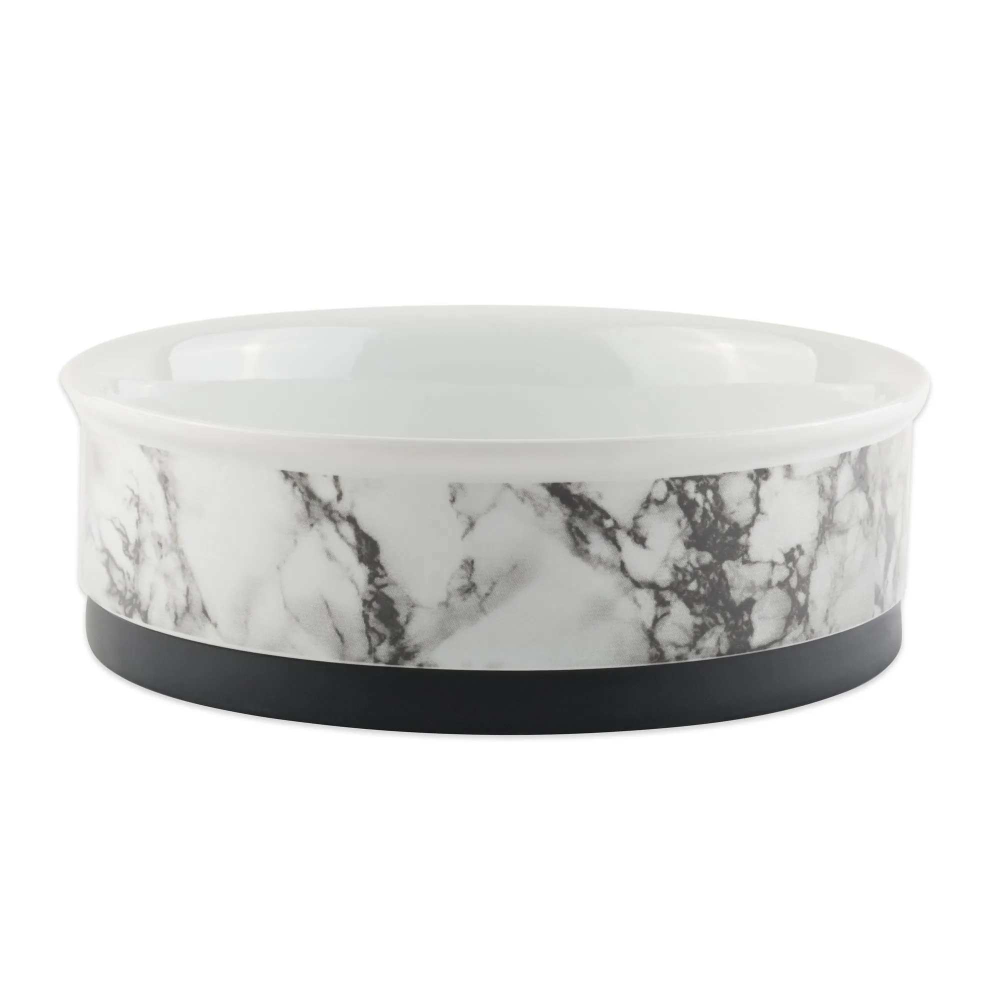 White Marble Pet Bowl Set of 2, Medium - 1.5 C. Capacity
