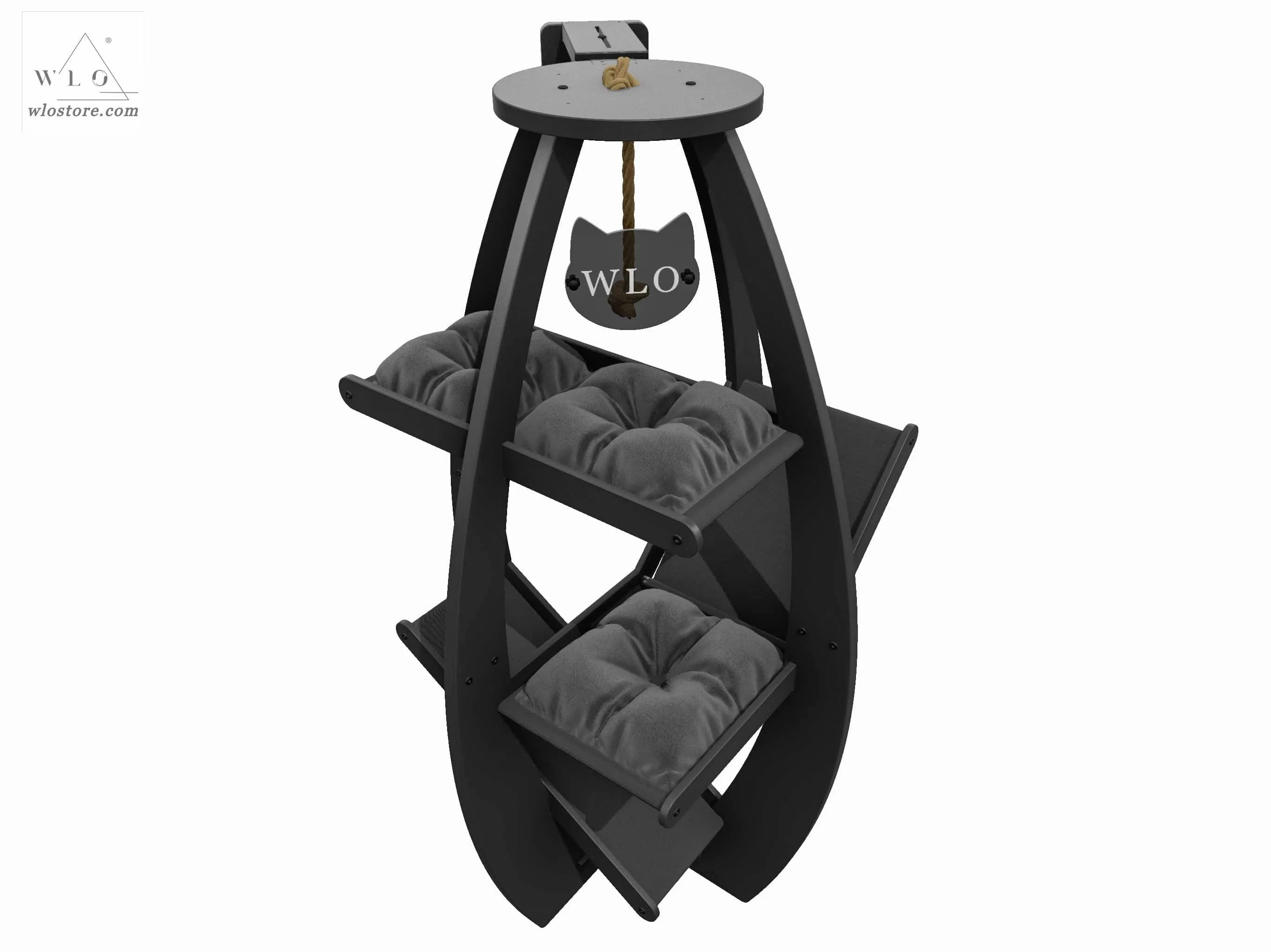 WLO® Black Circular Modern Cat Tree